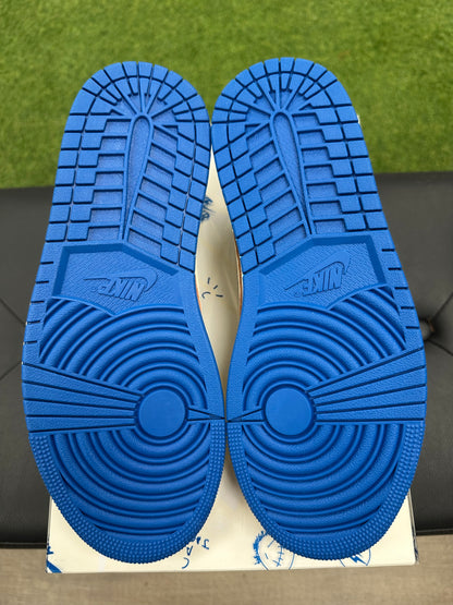 Jordan 1 Retro Low OG SP Fragment x Travis Scott Sail Military Blue - Size 8