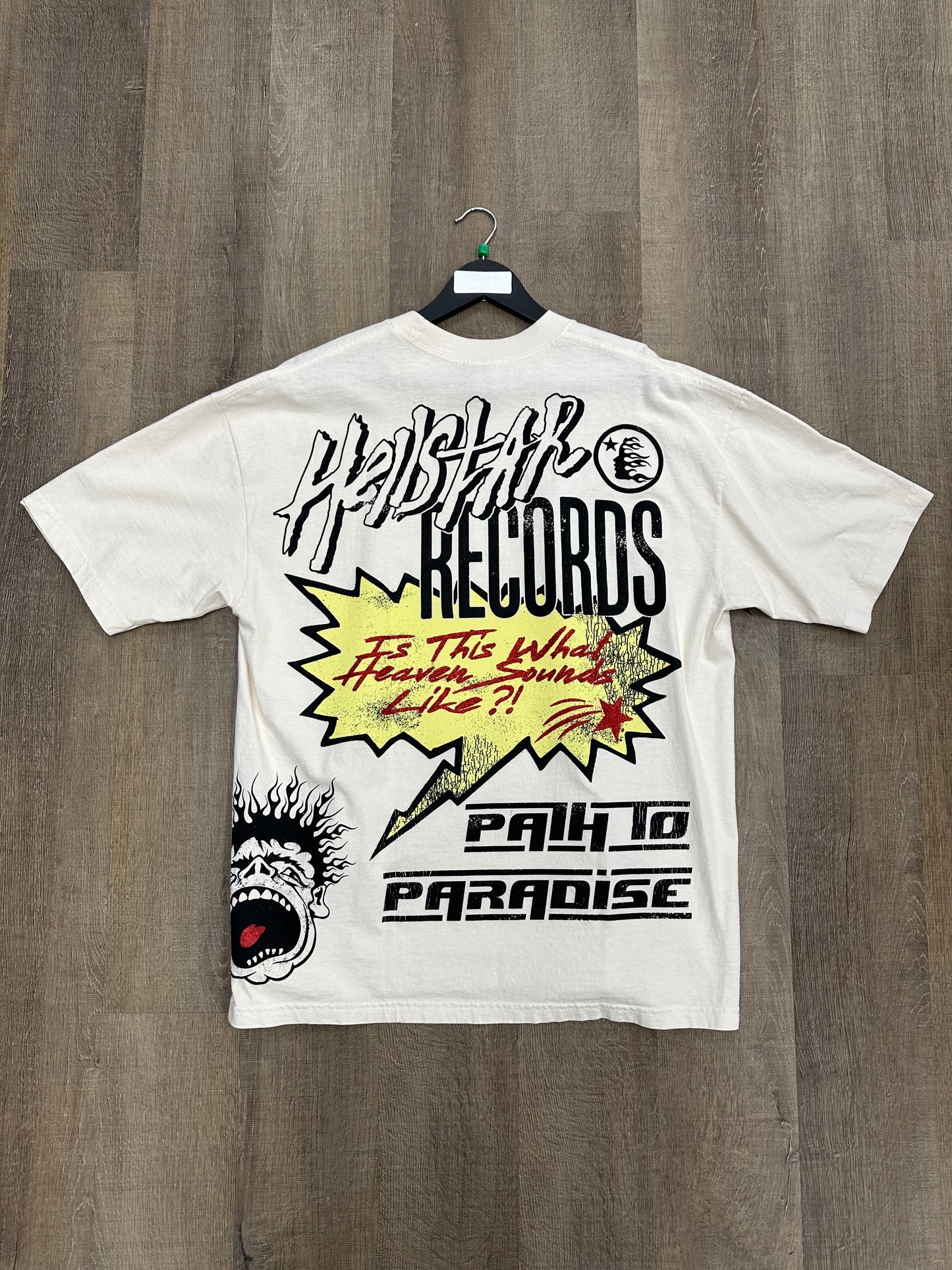 Hellstar Studios Records T-shirt Cream - Size XL (U)