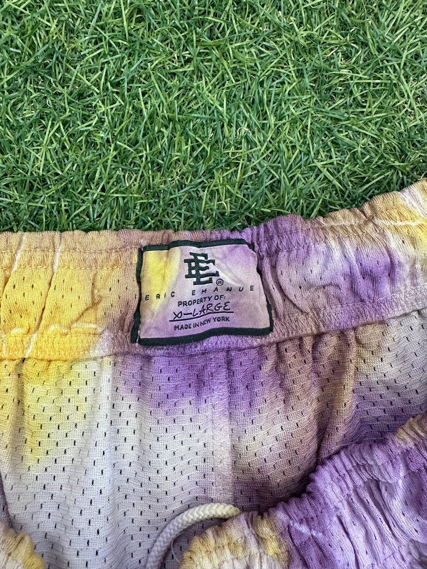 Eric Emanuel EE Basic/Core Short Purple Tie Dye/Yellow - Size XL