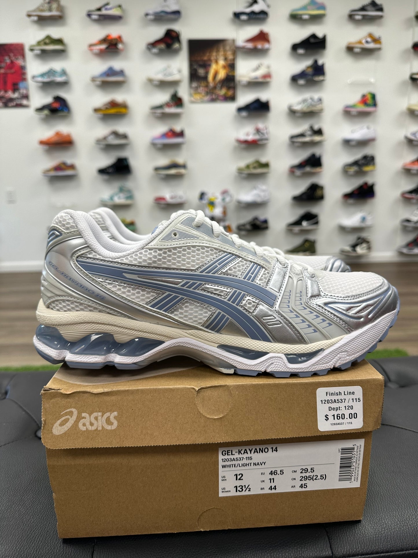 ASICS Gel-Kayano 14 White Light Navy - Size 12