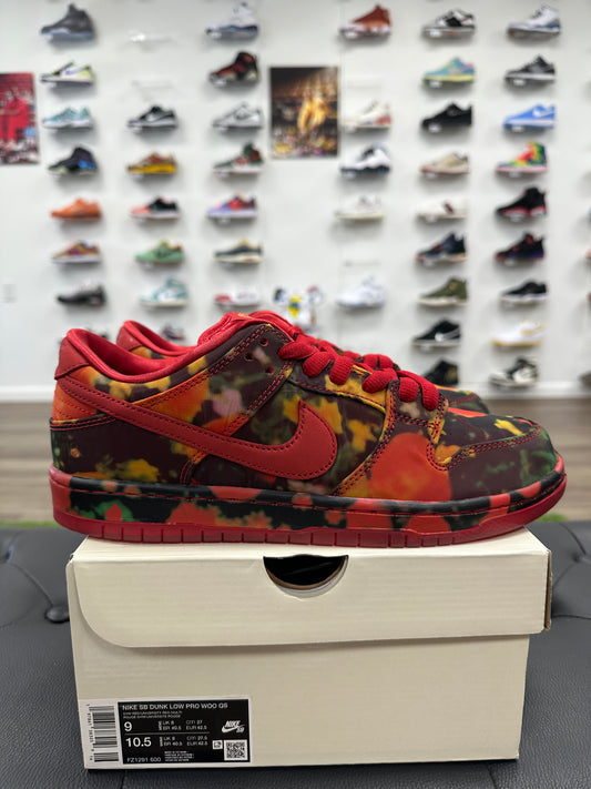 Nike SB Dunk Low The Wizard of Oz Poppy Field - Size 9