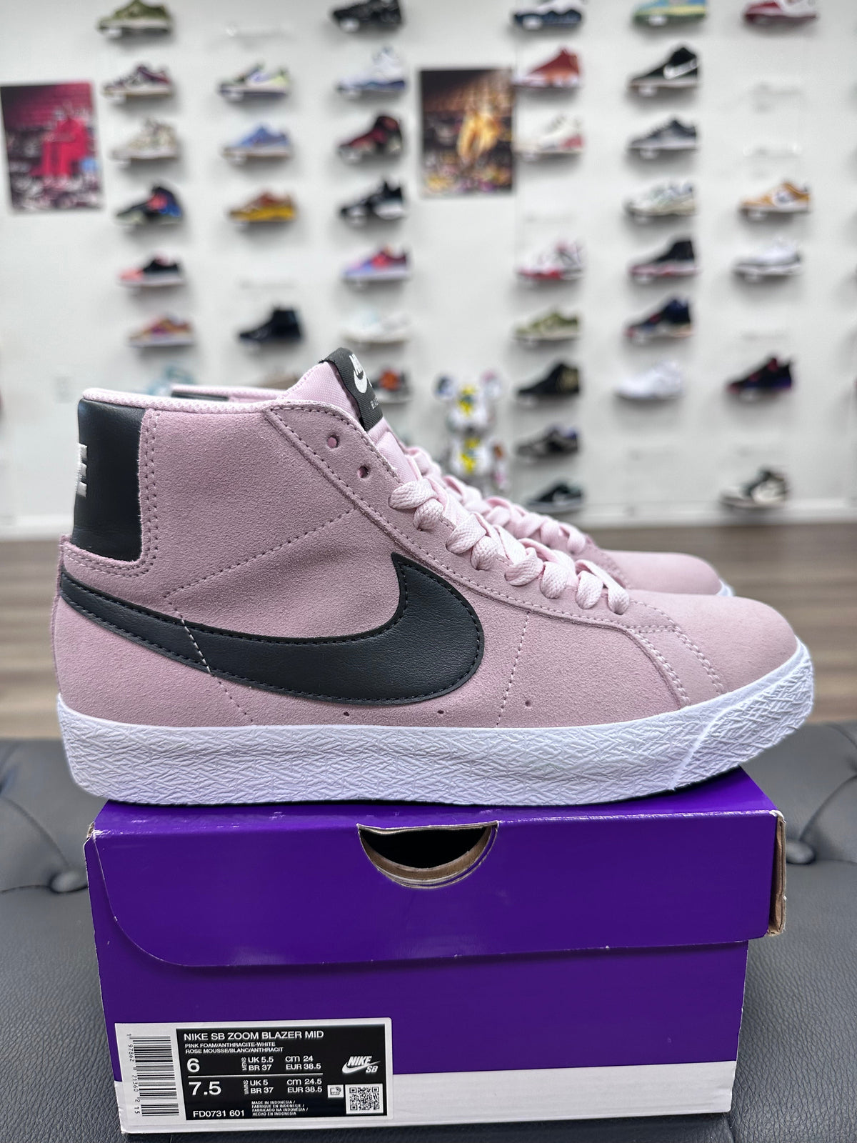 Nike SB Zoom Blazer Mid Pink Foam White Gum Yellow Anthracite