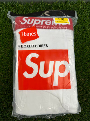 Supreme Hanes Boxer Brief (4 Pack) White - Large