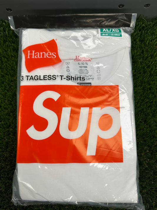 Supreme Hanes Tagless Tee (3 Pack) White - XL