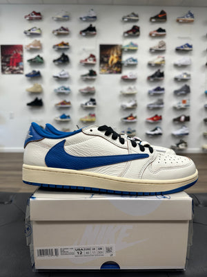 Jordan 1 Retro Low OG SP Fragment x Travis Scott Sail Military Blue - Size 12
