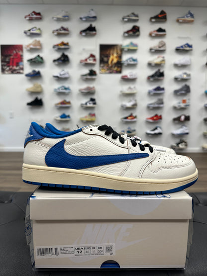Jordan 1 Retro Low OG SP Fragment x Travis Scott Sail Military Blue - Size 12