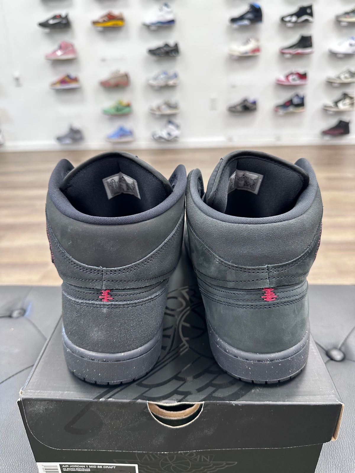 Jordan 1 Mid SE Craft Dark Smoke Red