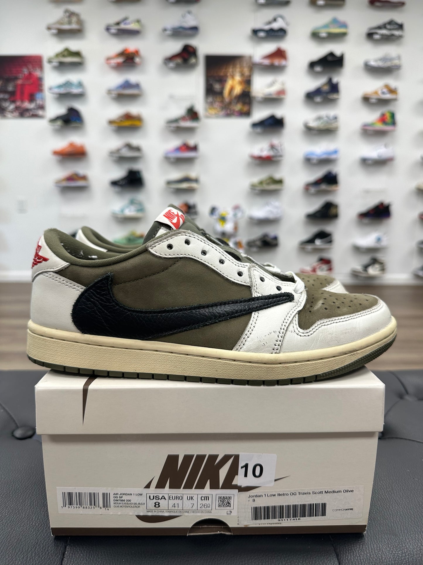 Jordan 1 Retro Low OG SP Travis Scott Medium Olive - Size 8 (U)