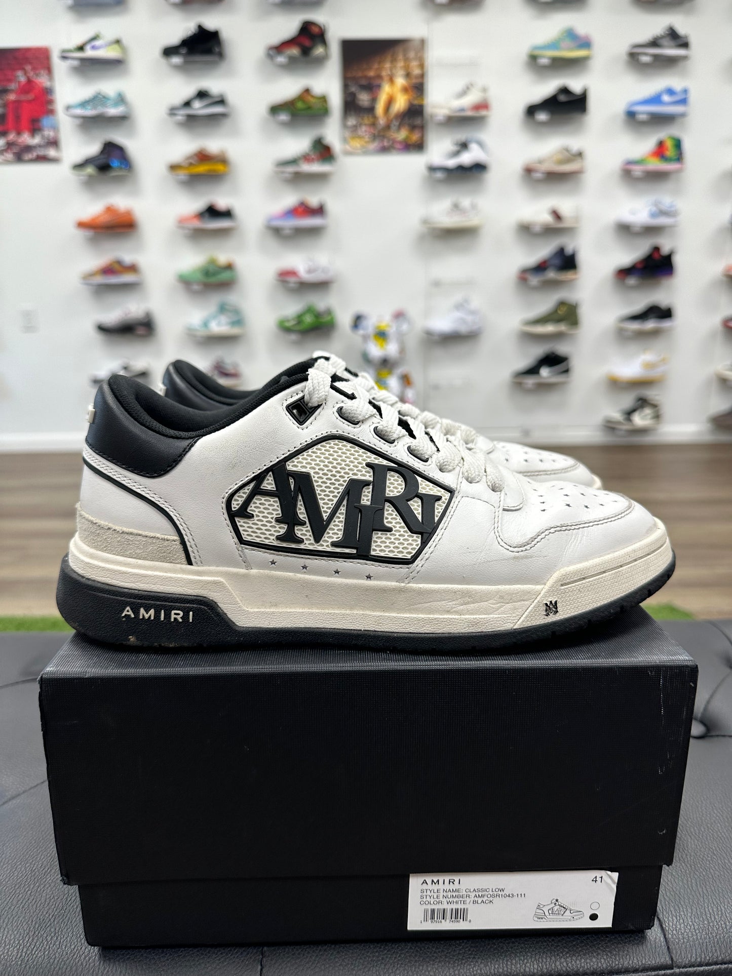 AMIRI Classic Low White Black - Size 8 (U)