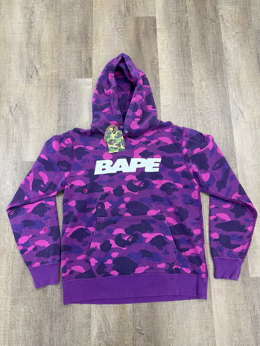 Bape Purple Camo Distressed Hoodie - Mens