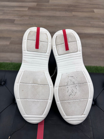 Prada America's Cup Patent Leather and Mesh Sneakers Grey (With Recipt)