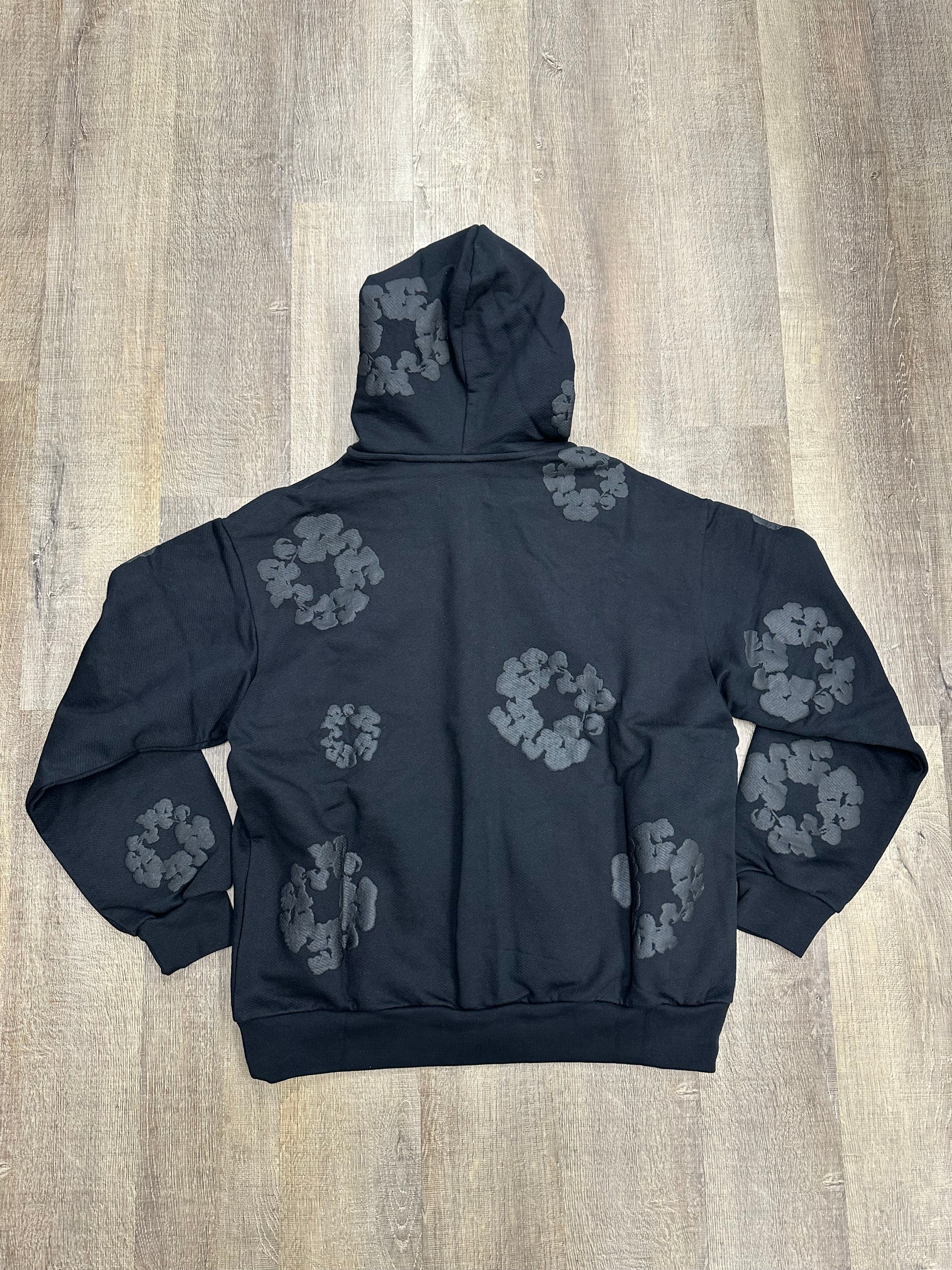 Denim Tears Mono Cotton Wreath Zip Hoodie Black - Size XXL – Size