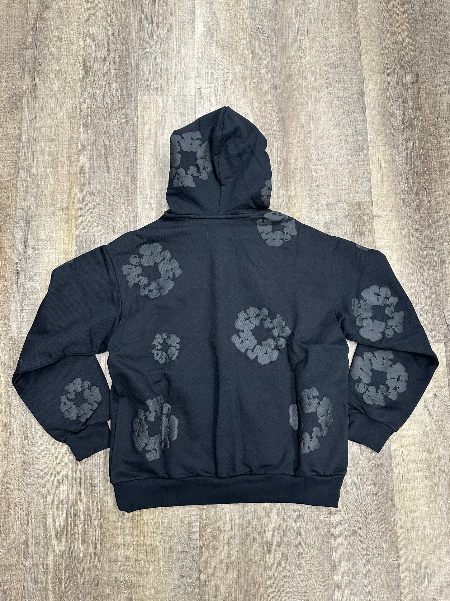 Denim Tears Mono Cotton Wreath Zip Hoodie Black - Size XL