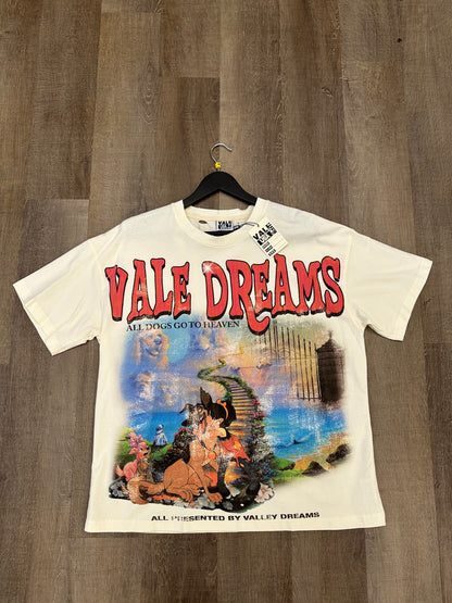 Vale Forever All Dogs Go To Heaven Tee Cream - Size XL