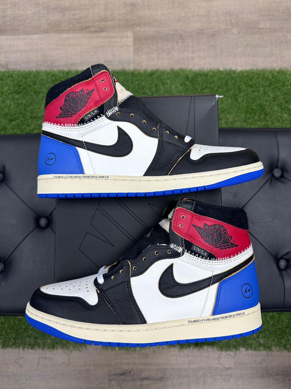 Jordan 1 Retro High OG SP Fragment x Union LA Varsity Red Sport Royal - Size 11