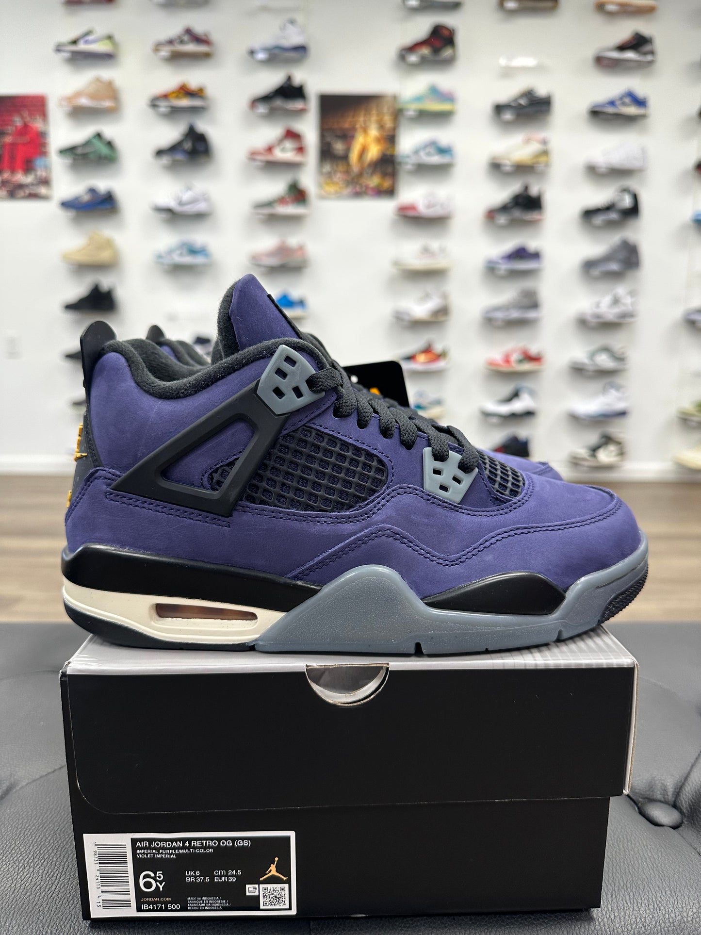 Jordan 4 Retro Lakers (GS) - Size 6.5