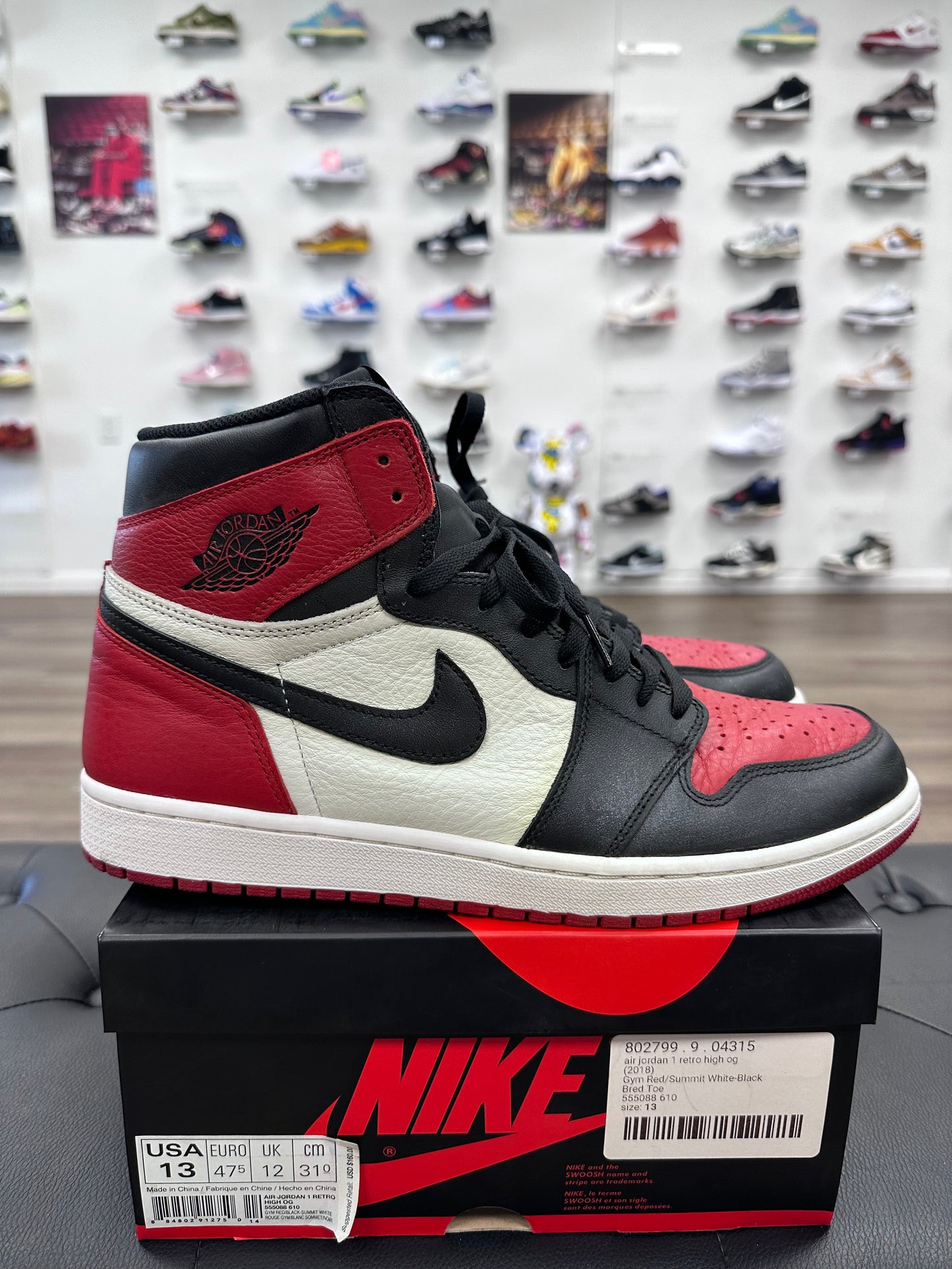 Jordan 1 Retro High Bred Toe - Size 13 (U)