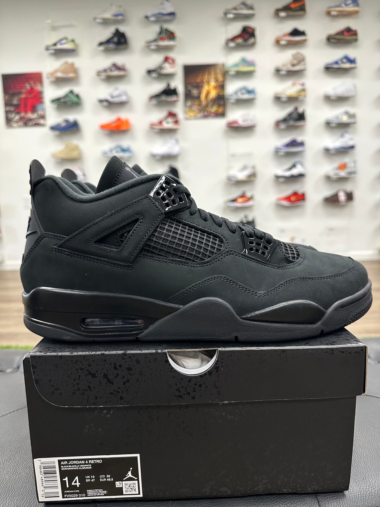Jordan 4 Retro Black Cat (2025) - Size 14