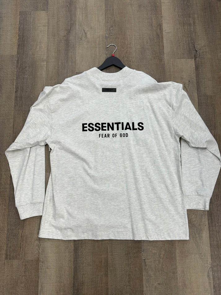 Fear of God Essentials Long-Sleeve Tee Light Oatmeal - Size 2XL
