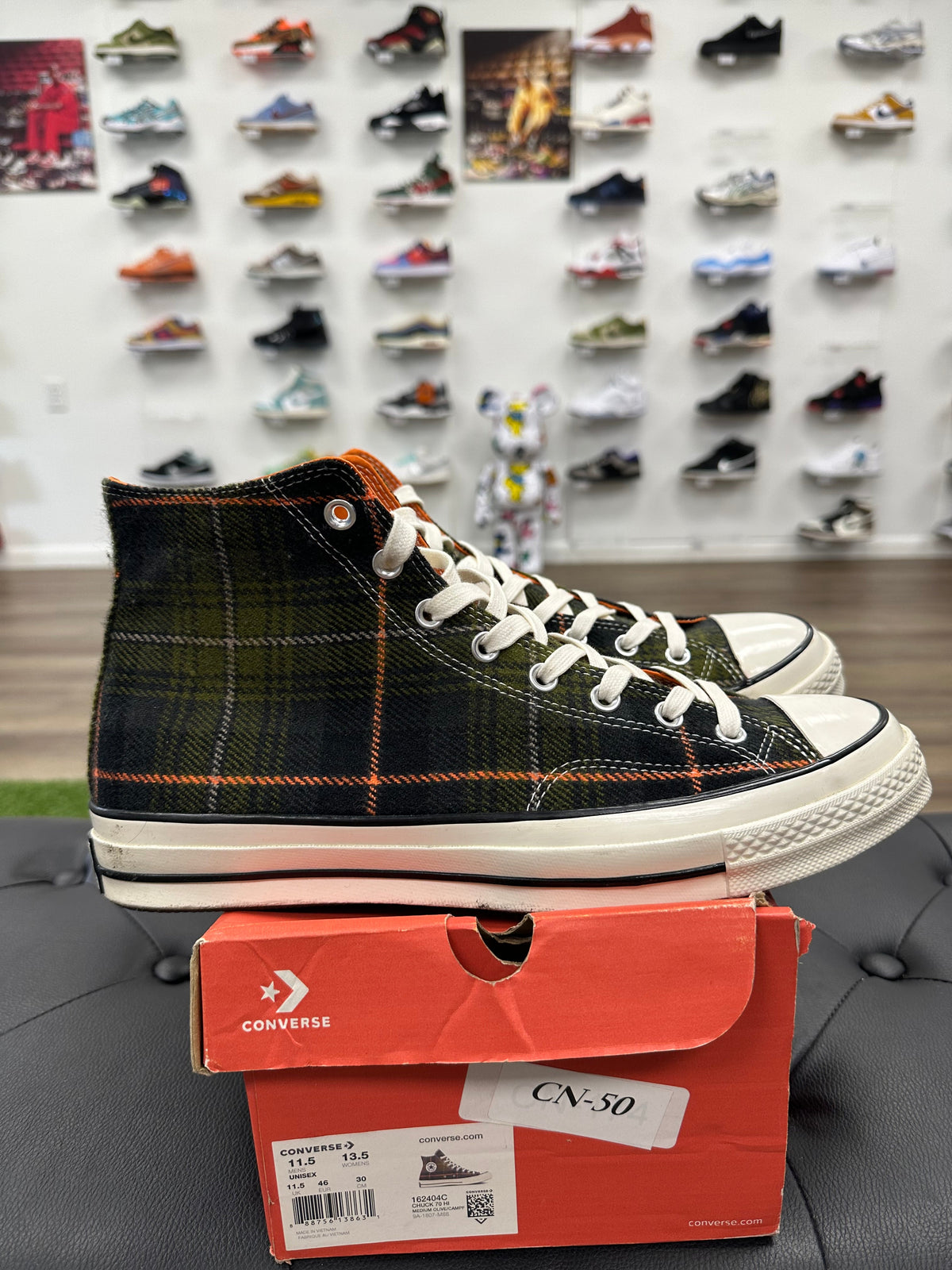 Converse Chuck Taylor All Star 70 Hi Plaid Pack Medium Olive