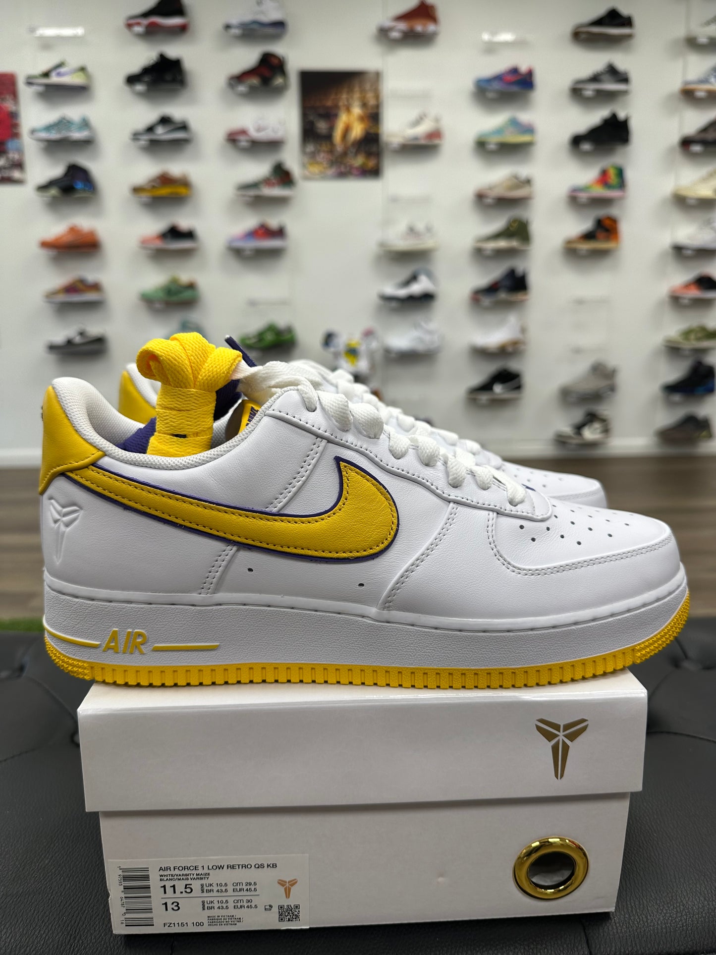 Nike Air Force 1 Low Retro QS Kobe Bryant Lakers Home - Size 11.5