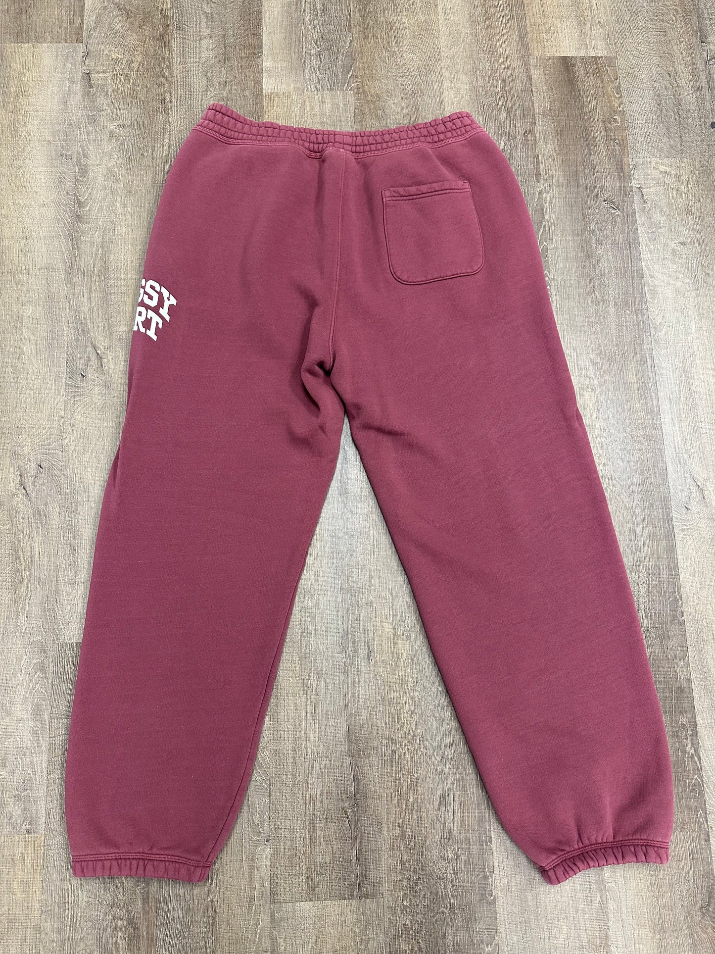 Stussy Sport Crackle Fleece Sweatpant Burgundy - Mens
