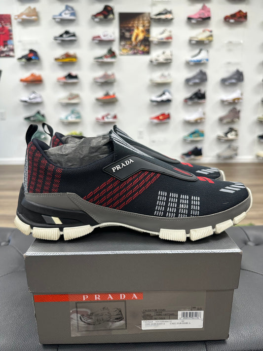 PRADA Crossection Knit Low Black Red - Size 11.5 (U)