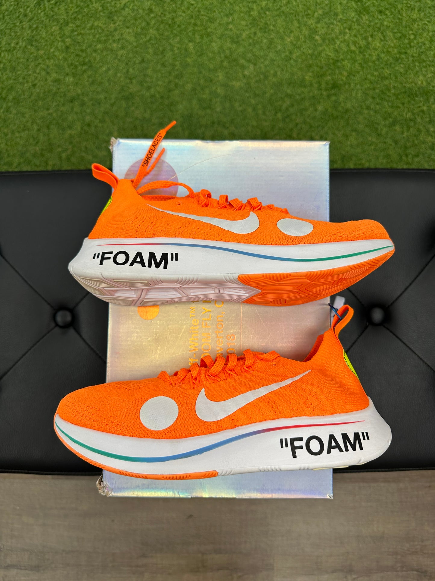 Nike Zoom Fly Mercurial Off-White Total Orange - Size 6.5
