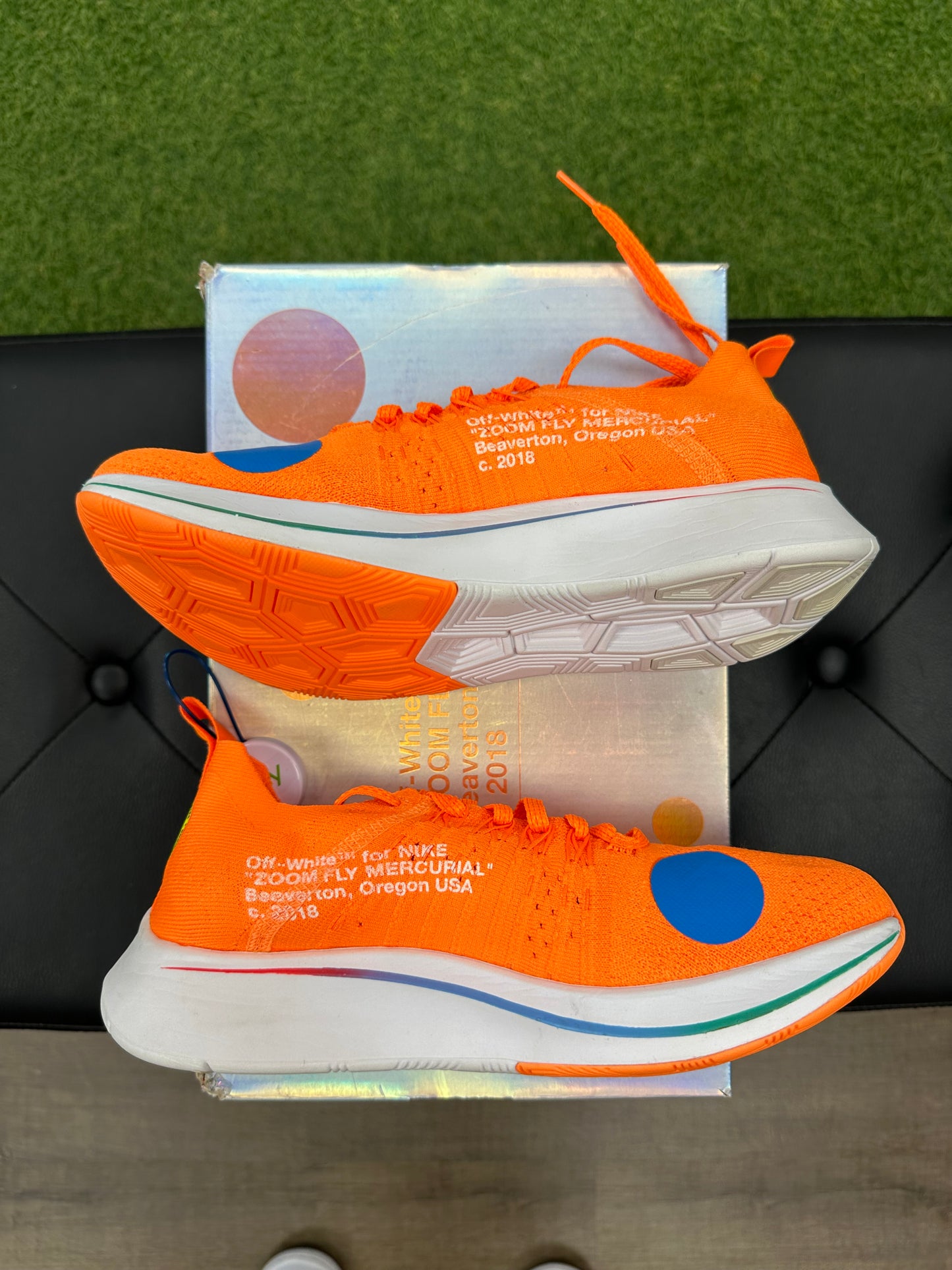 Nike Zoom Fly Mercurial Off-White Total Orange - Size 6.5