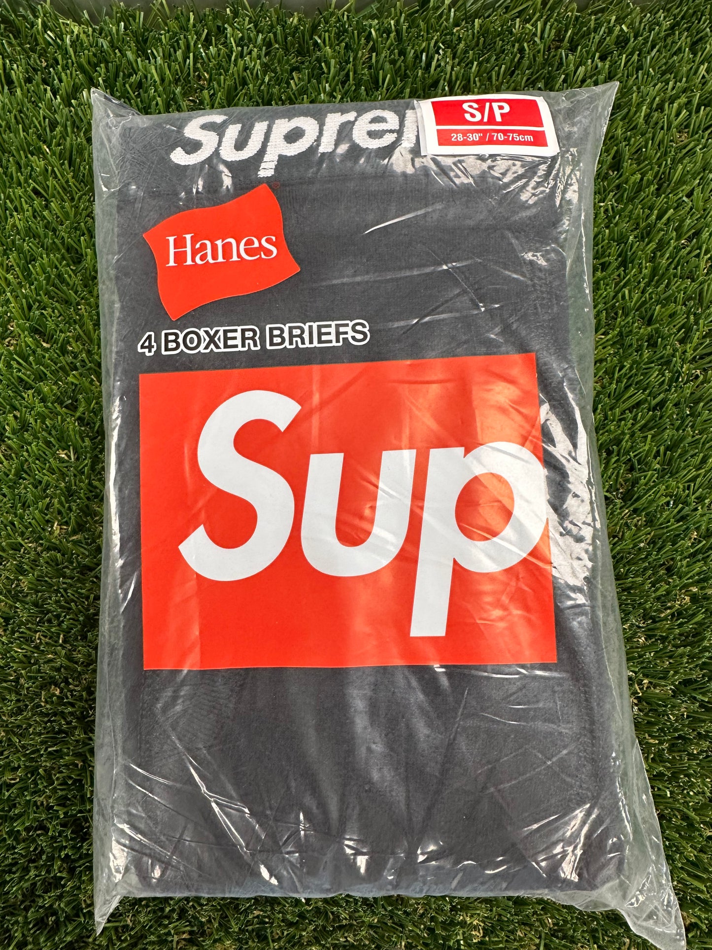 Supreme Hanes Boxer Brief (4 Pack) Black - Small