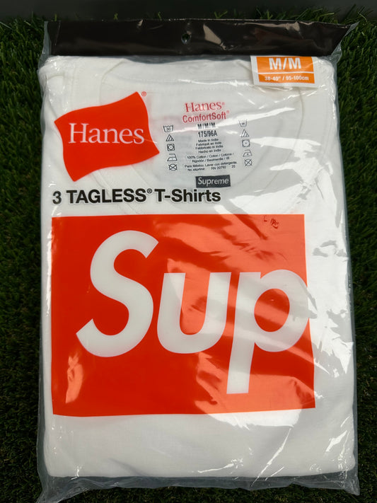 Supreme Hanes Tagless Tee (3 Pack) White - Medium