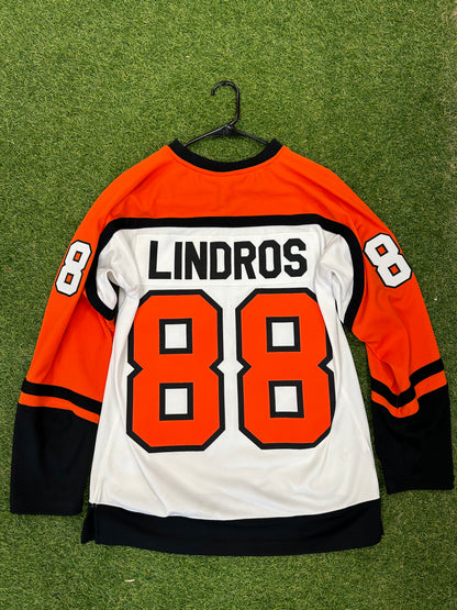 Eric Lindros Philadelphia Flyers 1996-97 White Power Play Player Jersey - Size Medium (U)