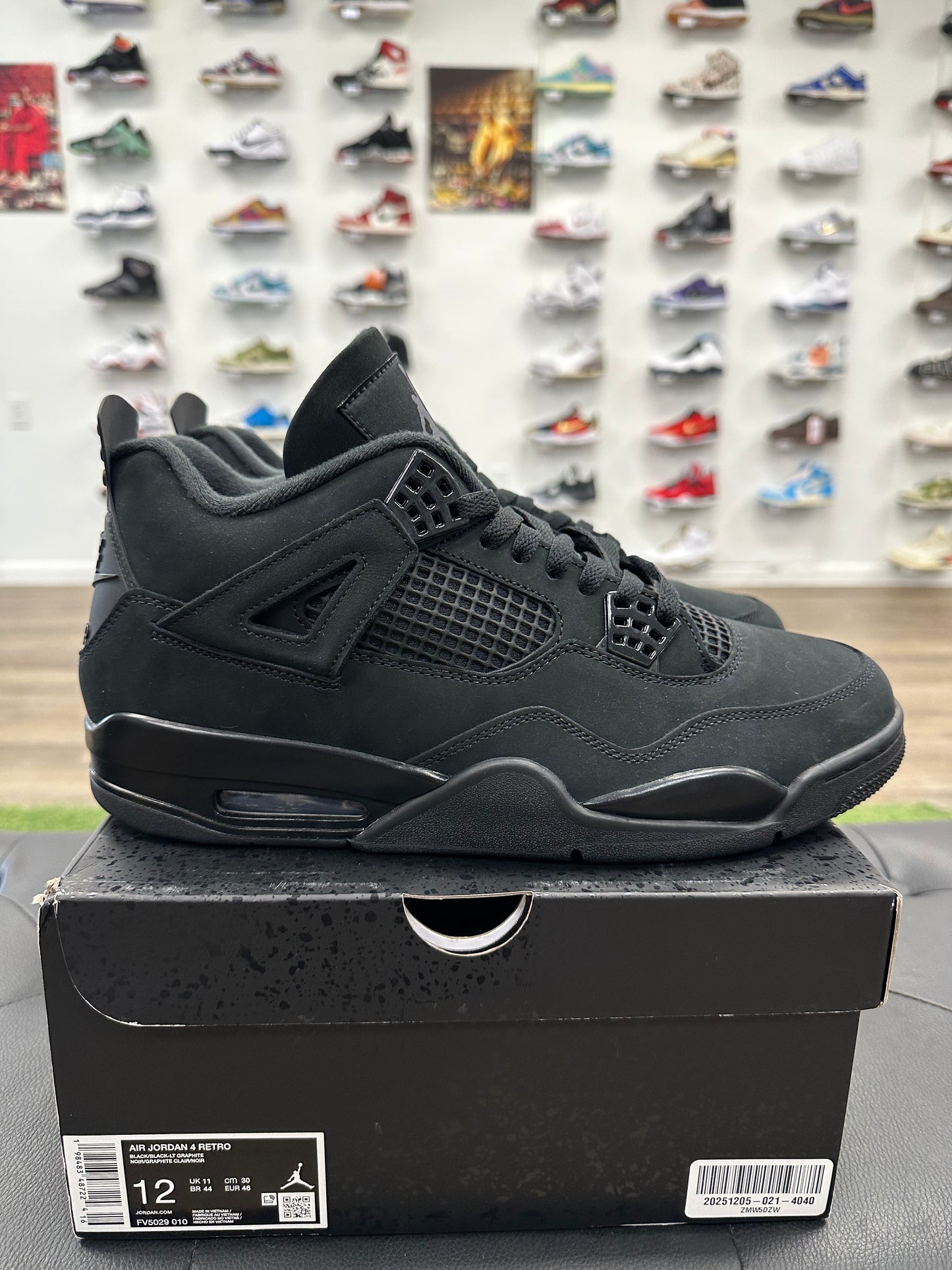 Jordan 4 Retro Black Cat (2025) - Size 12