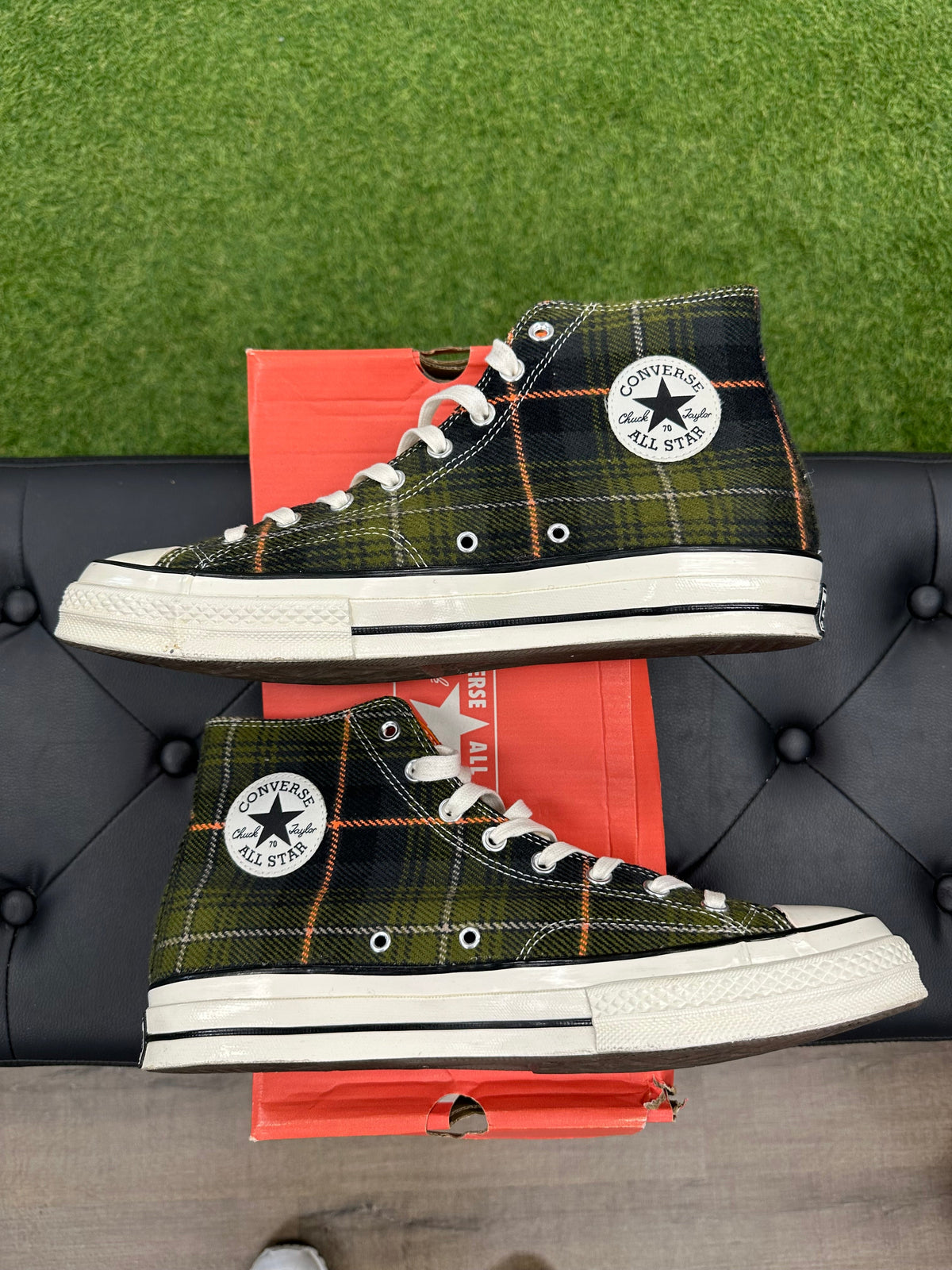 Converse Chuck Taylor All Star 70 Hi Plaid Pack Medium Olive