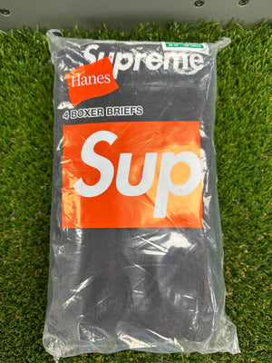 Supreme Hanes Boxer Brief (4 Pack) Black - XL