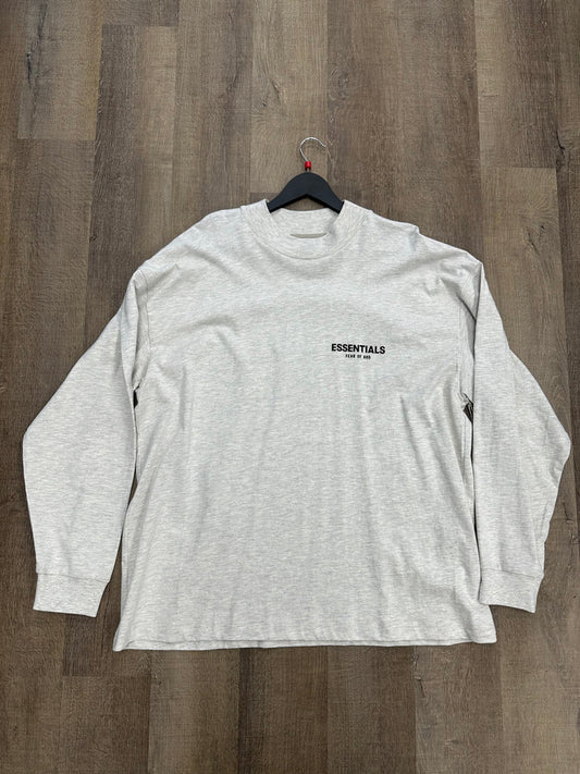 Fear of God Essentials Long-Sleeve Tee Light Oatmeal - Size XL