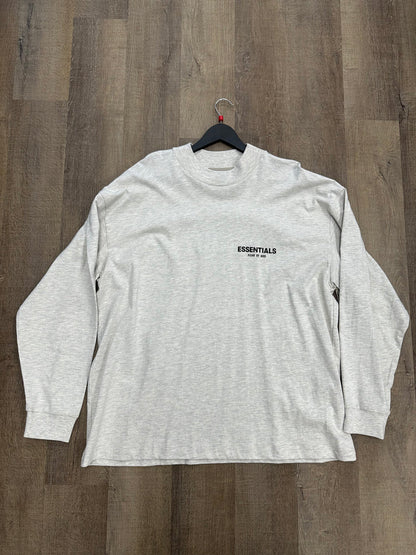 Fear of God Essentials Long-Sleeve Tee Light Oatmeal - Size 2XL