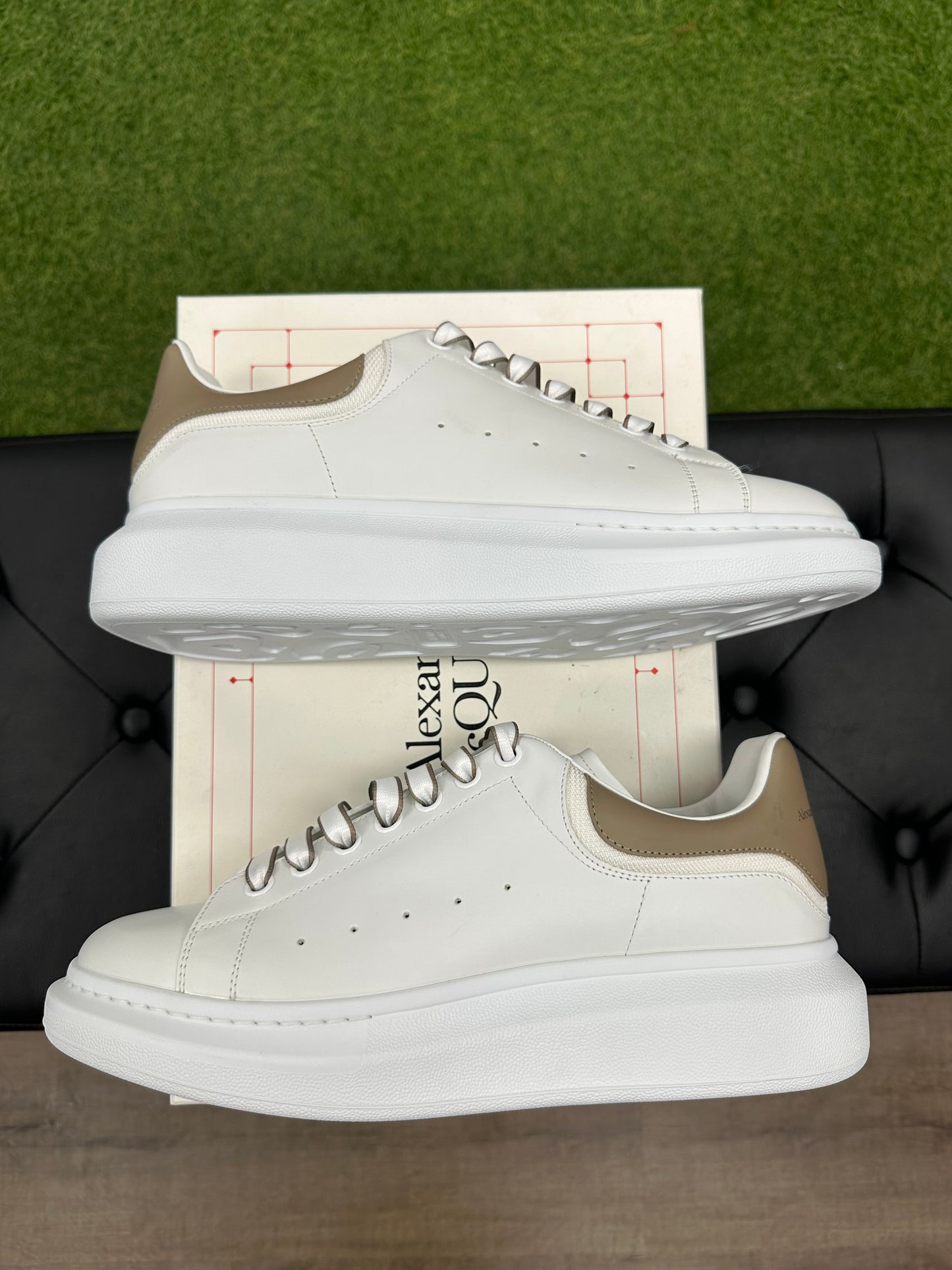 Alexander McQueen Oversized New Tech Calf White Stone - Size 10