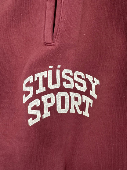 Stussy Sport Crackle Fleece Sweatpant Burgundy