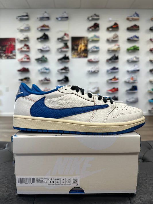 Jordan 1 Retro Low OG SP Fragment x Travis Scott Sail Military Blue - Mens