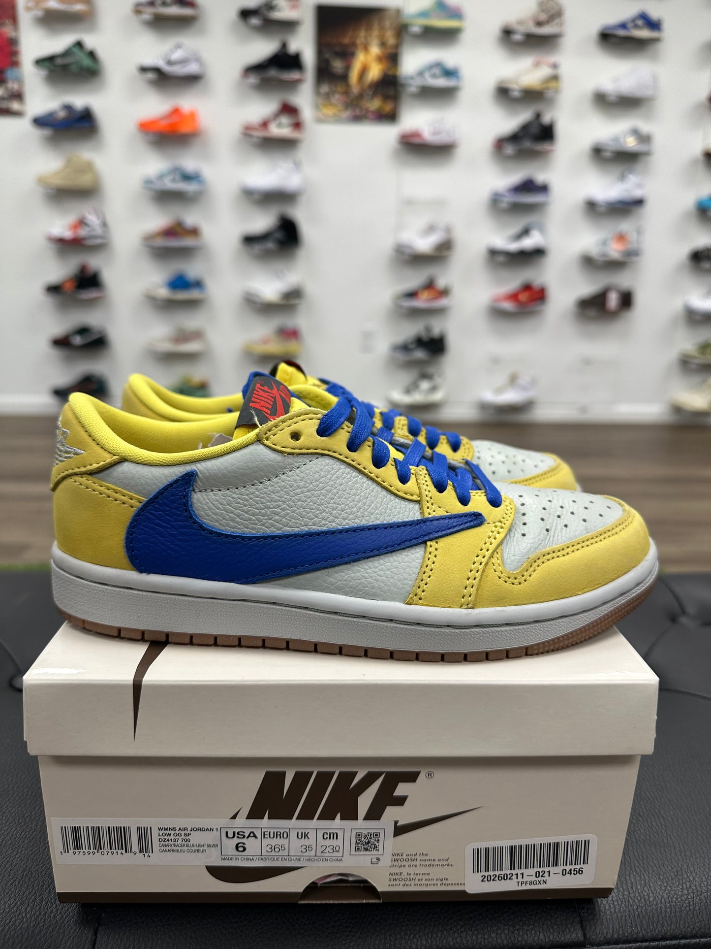 Jordan 1 Retro Low OG SP Travis Scott Canary (Women's) - Size 6W (U)