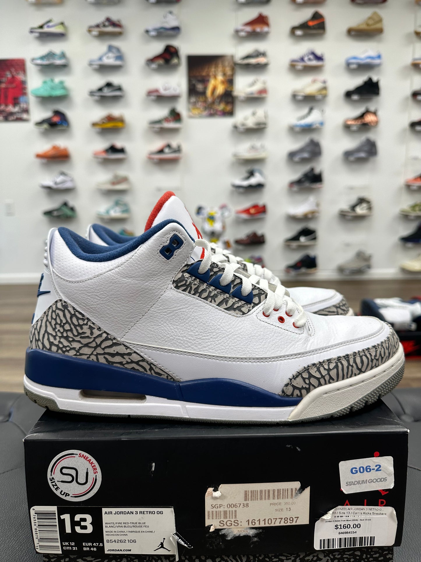 Jordan 3 Retro True Blue (2016) - Size 13 (U)