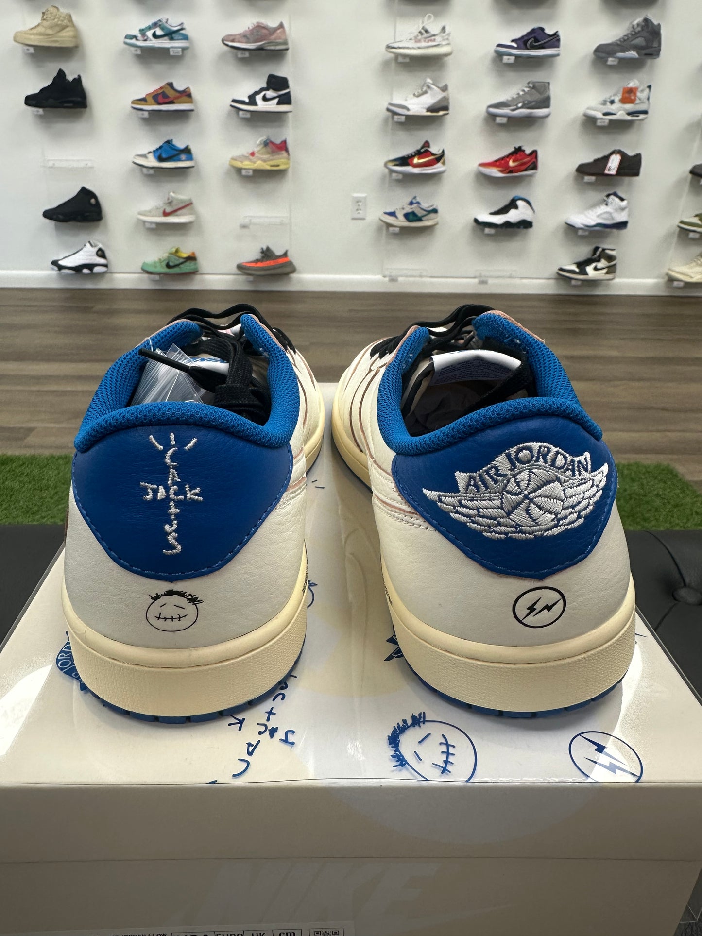 Jordan 1 Retro Low OG SP Fragment x Travis Scott Sail Military Blue - Size 12