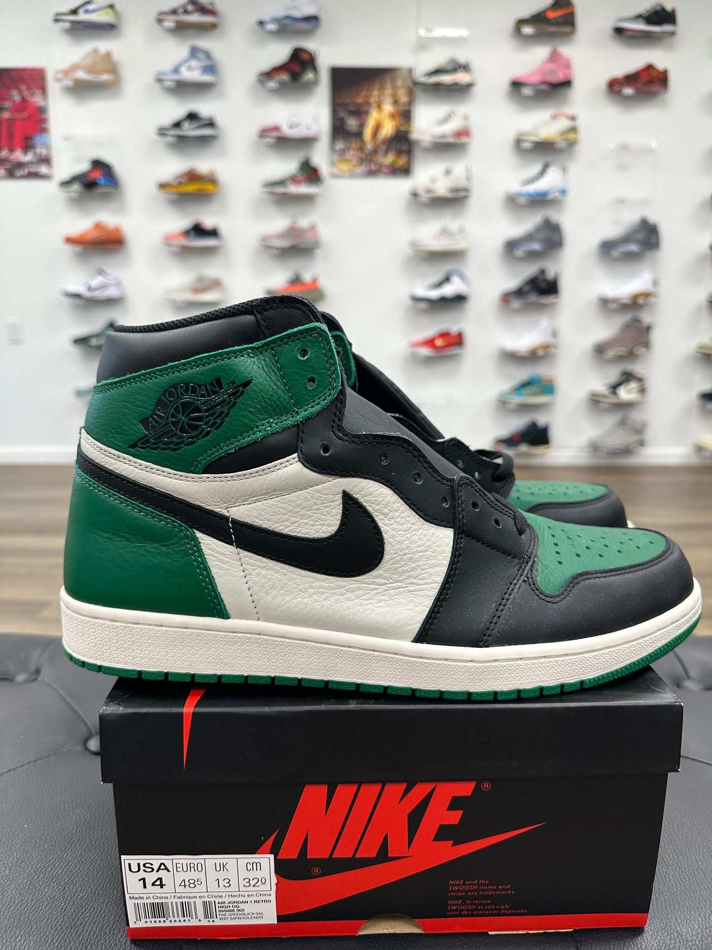 Jordan 1 Retro High Pine Green - Size 14
