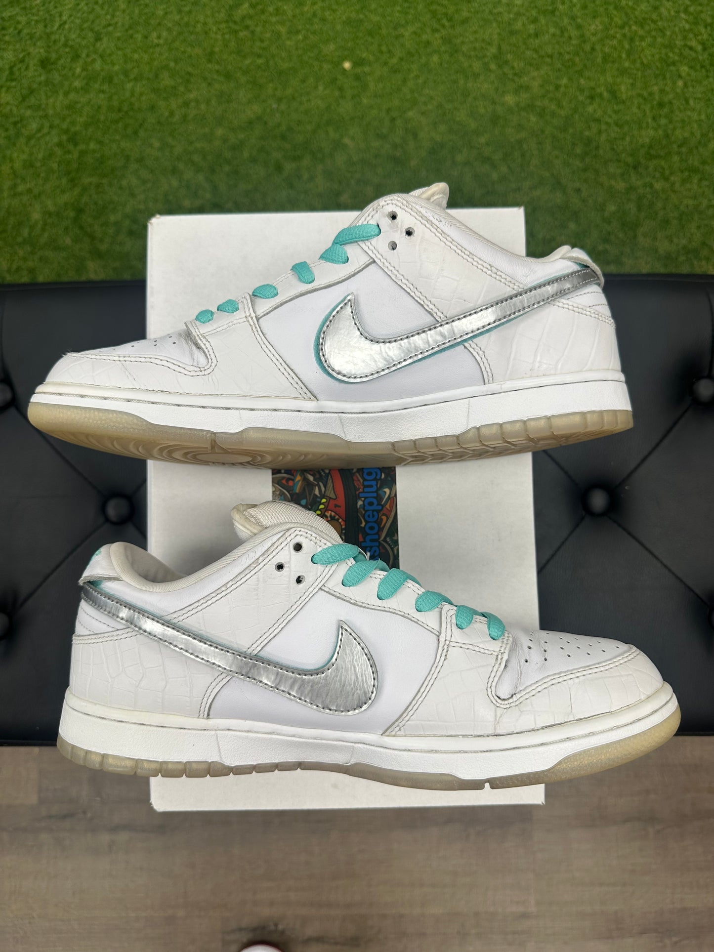 Nike SB Dunk Low Diamond Supply Co. White Diamond - Size 10.5 (U)