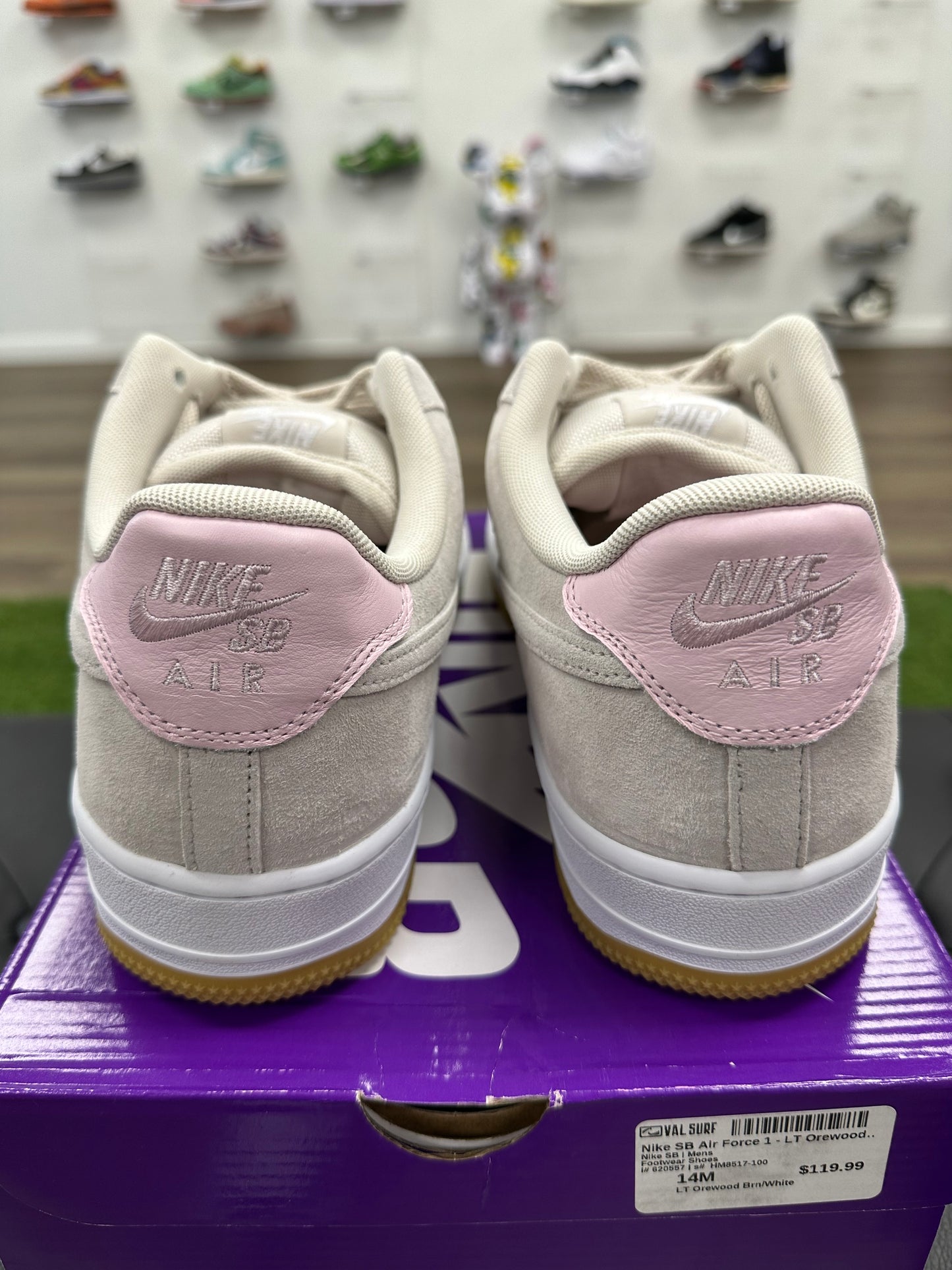 Nike Air Force 1 Low SB Light Orewood Brown Pink - Size 14