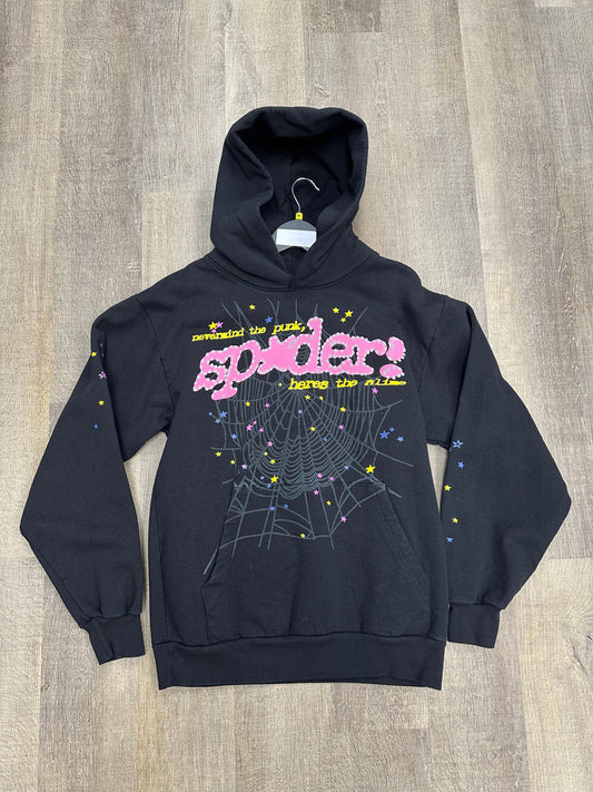 Sp5der P*NK V2 Hoodie Black - Size Medium