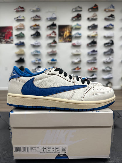 Jordan 1 Retro Low OG SP Fragment x Travis Scott Sail Military Blue - Size 8