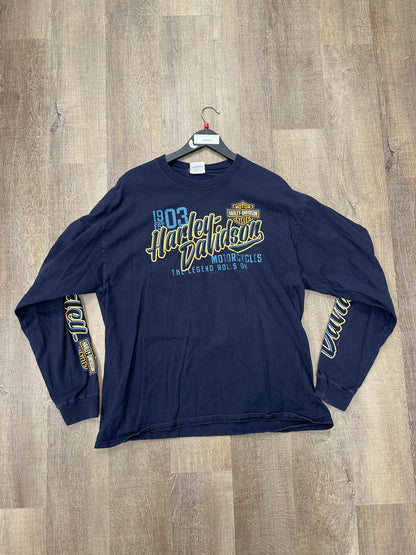 Vintage Harley Davidson Longsleeve (Navy) - Size Large