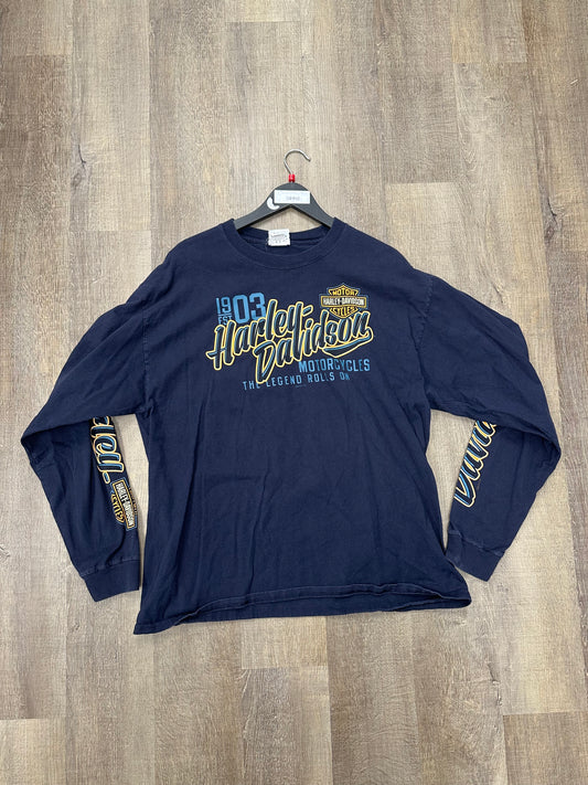 Vintage Harley Davidson Longsleeve (Navy) - Size Large